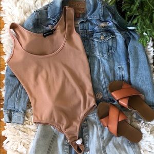 Beige pink bodysuit